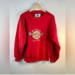 Vintage Hard Rock Cafe Crew Neck Red Sweatshirt Size M